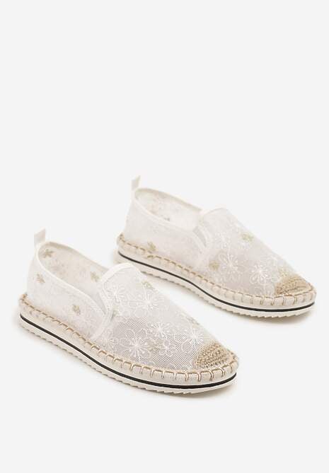 Białe Espadryle z Ozdobną Plecionką Eranoria