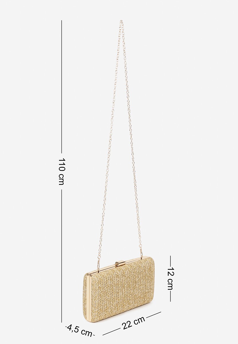 Ciemnobeżowa Torebka Kopertówka z Plecionką Devira