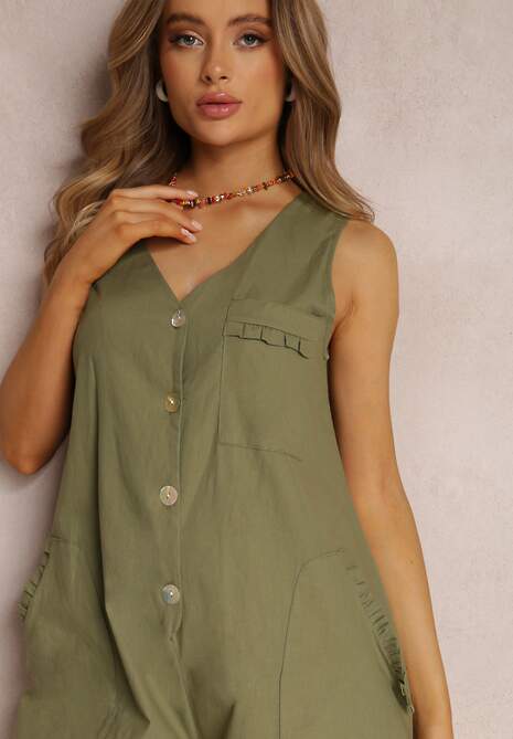 Ciemnozielony Kombinezon Bawełniany Wina