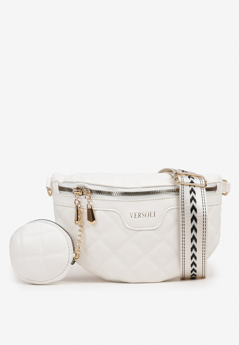 Różowa Nerka Tłoczona Ozdobiona z Portmonetką i Napisem Ananne