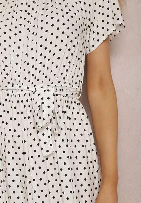 Biała Sukienka z Wiskozy Ampolea