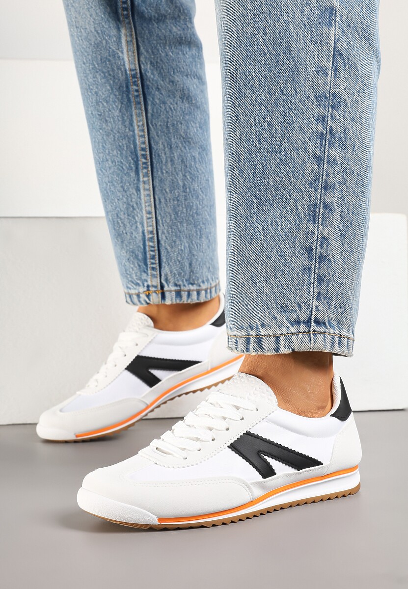 Białe Sneakersy z Geometrycznym Wzorem Zoloti