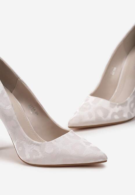 Beżowe Połyskujące Szpilki Klasyczne Liserva