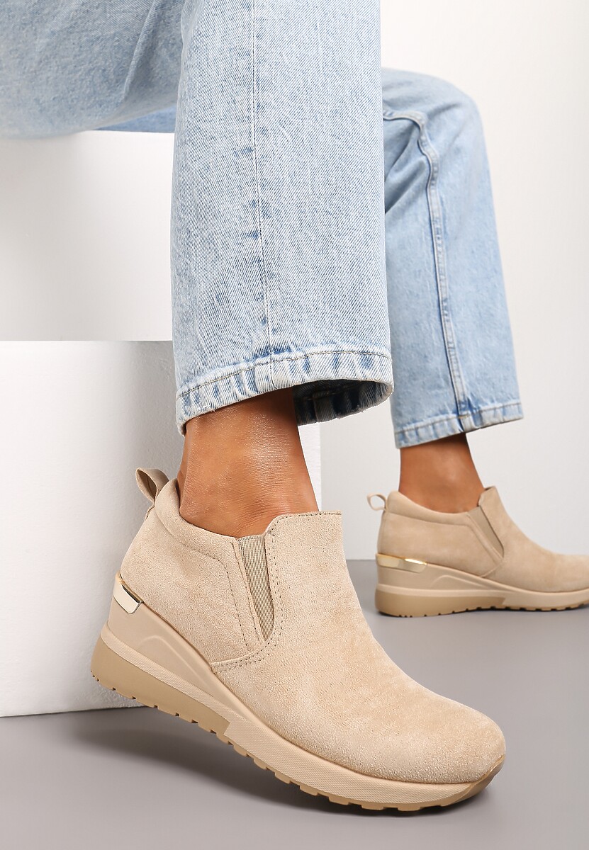 Beżowe Sneakersy Munna