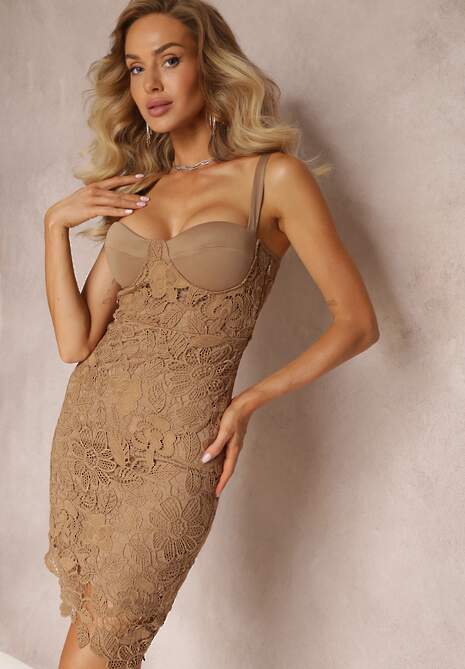 Beżowa Sukienka Ampaleia