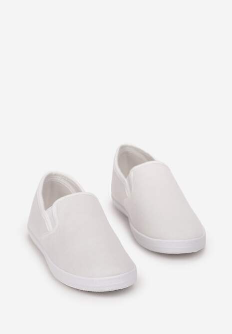 Białe Wsuwane Tenisówki Materiałowe Jaylisa