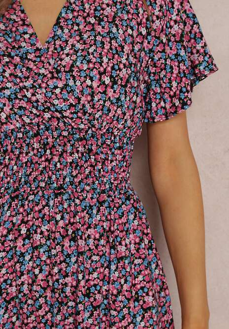 Czarno-Różowa Sukienka Platachus