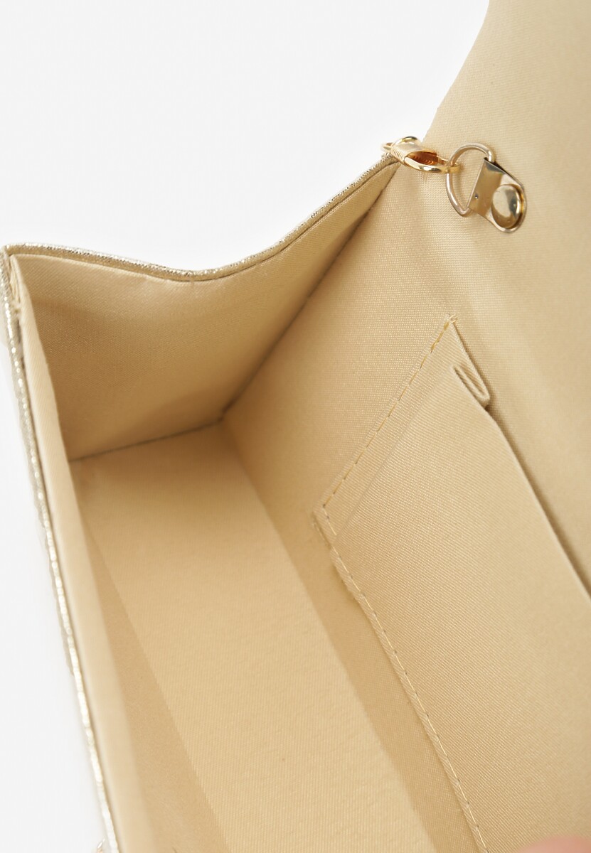 Srebrno-Złota Mała Torebka w Cyrkonie z Rączką i Łańcuszkiem Haloa