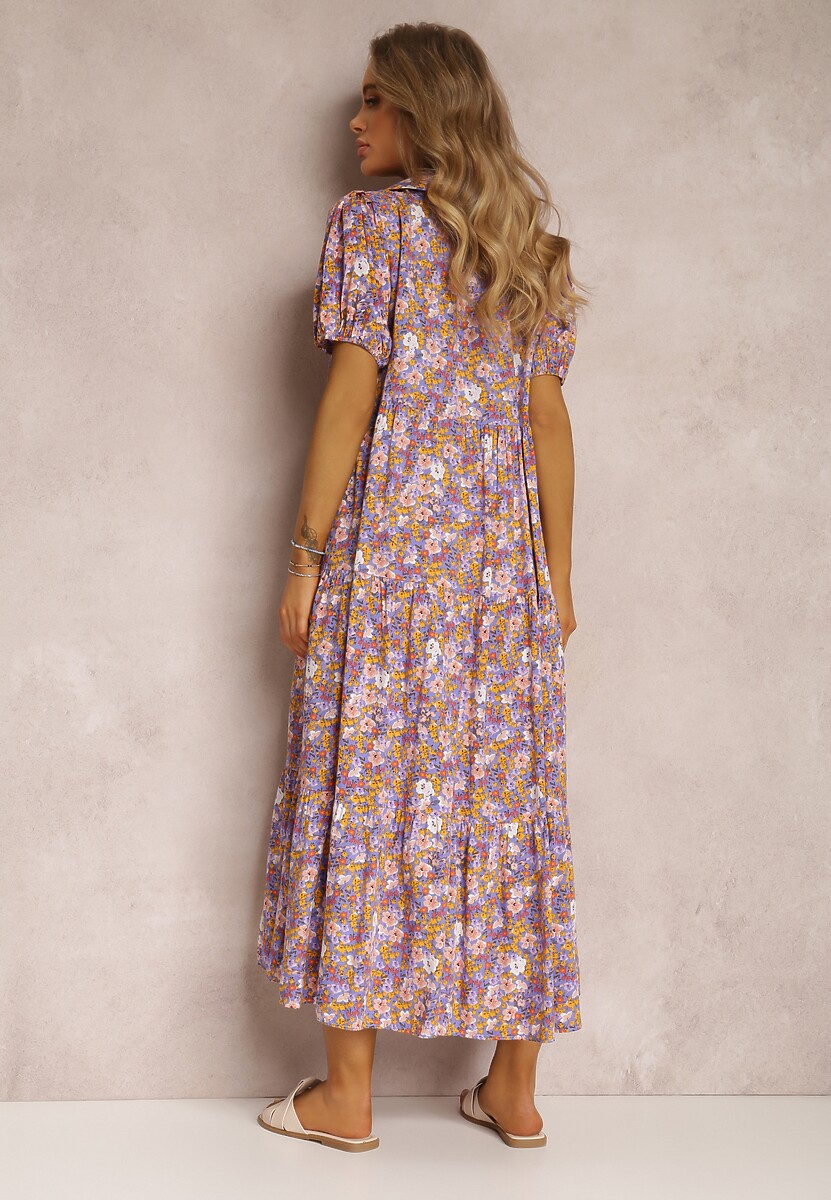 Fioletowa Sukienka z Wiskozy Zofneda