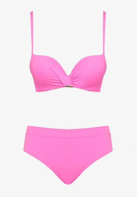 Fuksjowe Bikini Stanik Push-Up i Klasyczne Figi Pevbia