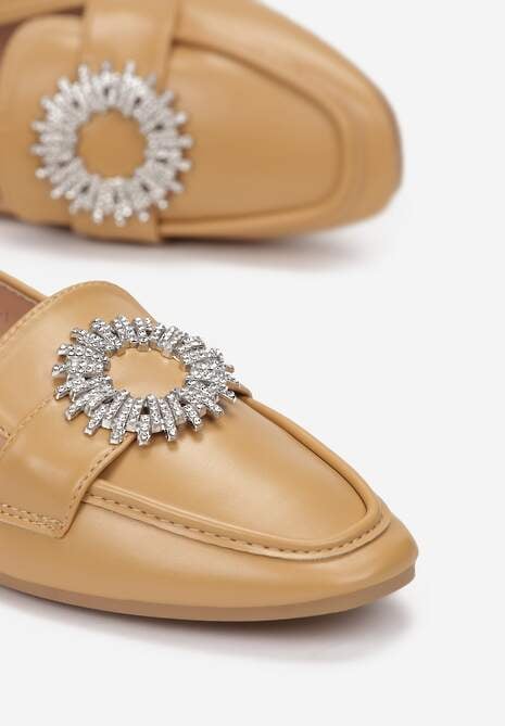 Ciemnobeżowe Mokasyny Lizzi