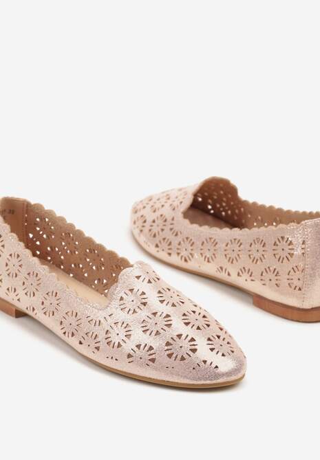 Różowe Ażurowe Balerinki w Casualowym Stylu Selonias