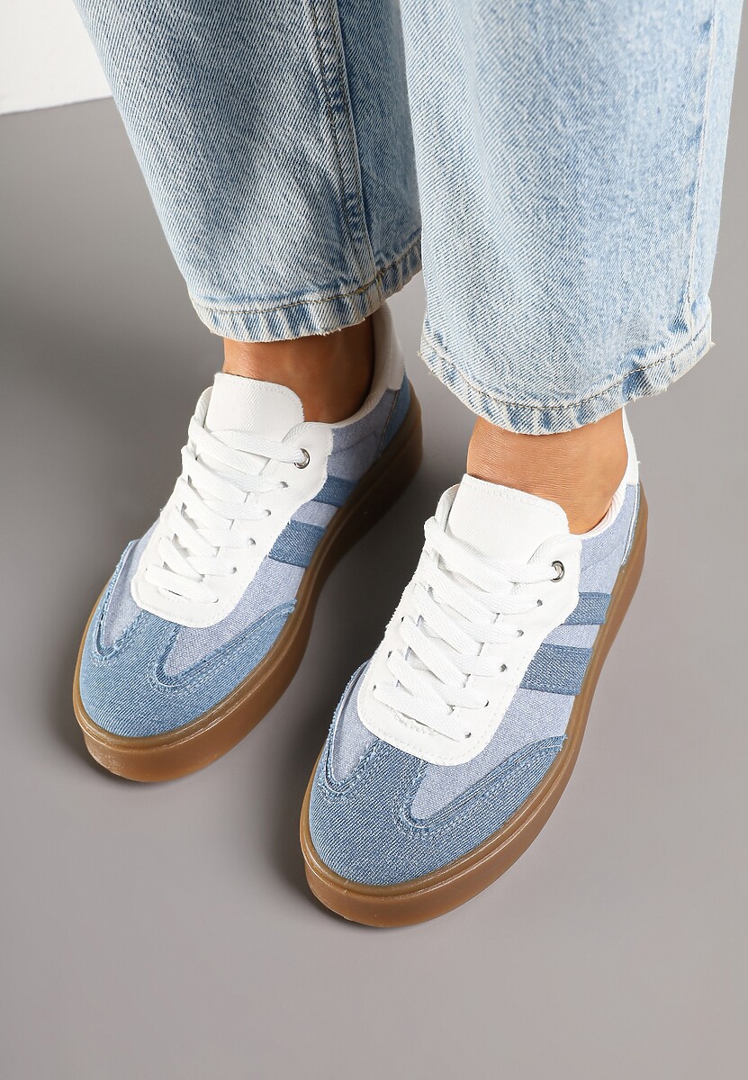 Niebieskie Sneakersy Tenisówki na Kauczukowej Podeszwie Ardisora