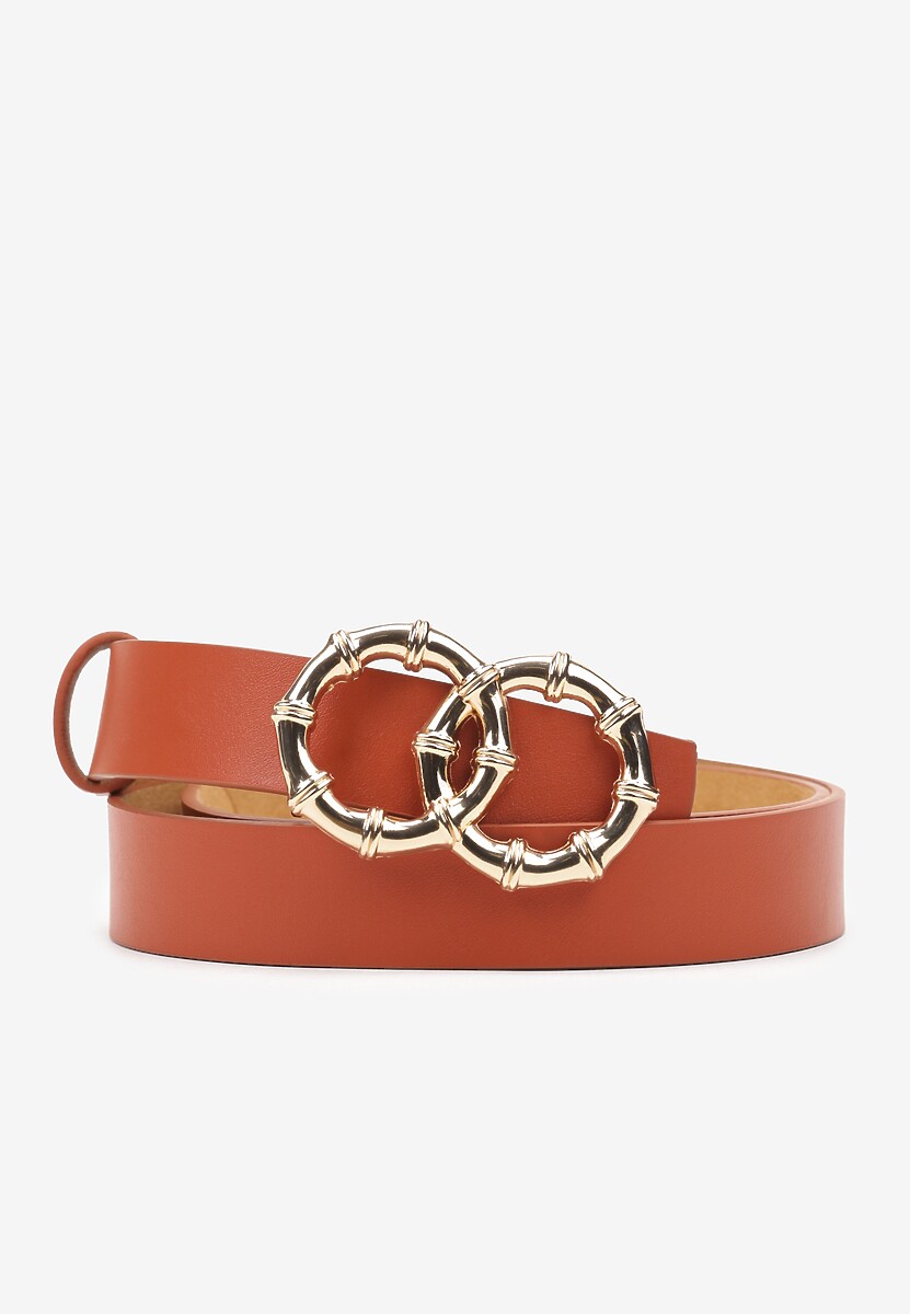 Jasnobrązowy Pasek Ozdobiony Klamrą w Kształcie Kół Irefia