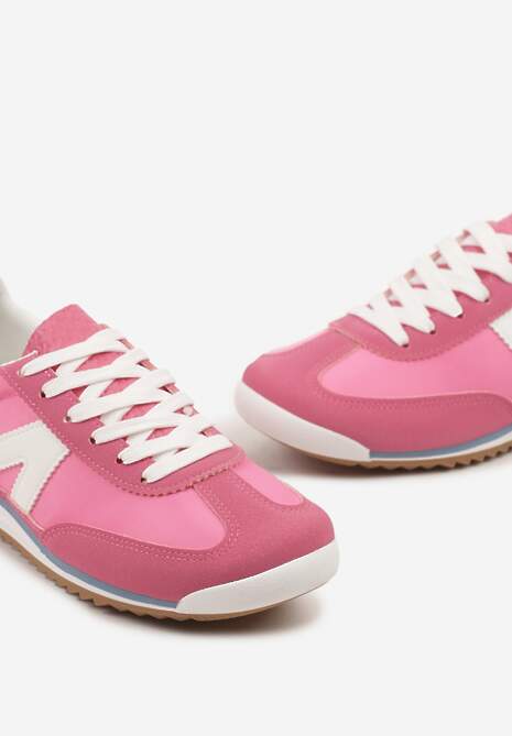 Fuksjowe Sneakersy z Geometrycznym Wzorem Zoloti