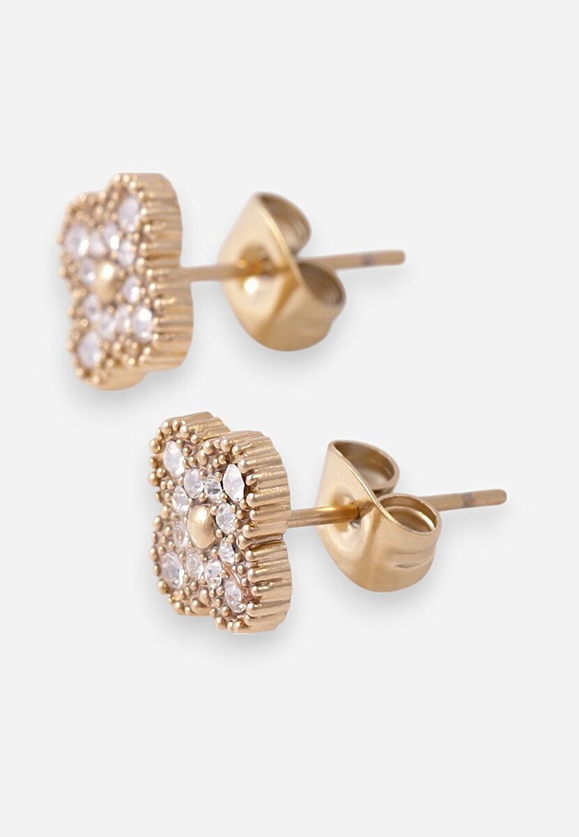 Złote Kolczyki w Kształcie Kwiatków z Cyrkoniami Finavera