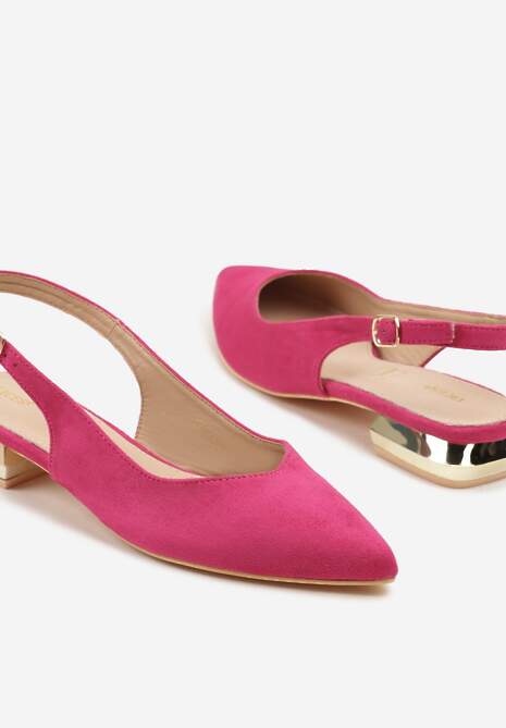 Fuksjowe Sandały Slingback Vices z Wkładką ze Skóry Naturalnej Galeresa