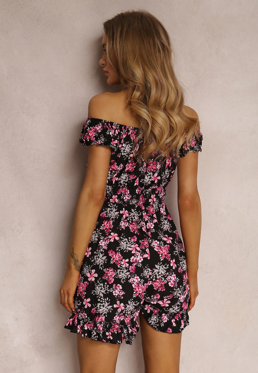 Czarny Kombinezon z Wiskozy Rumi