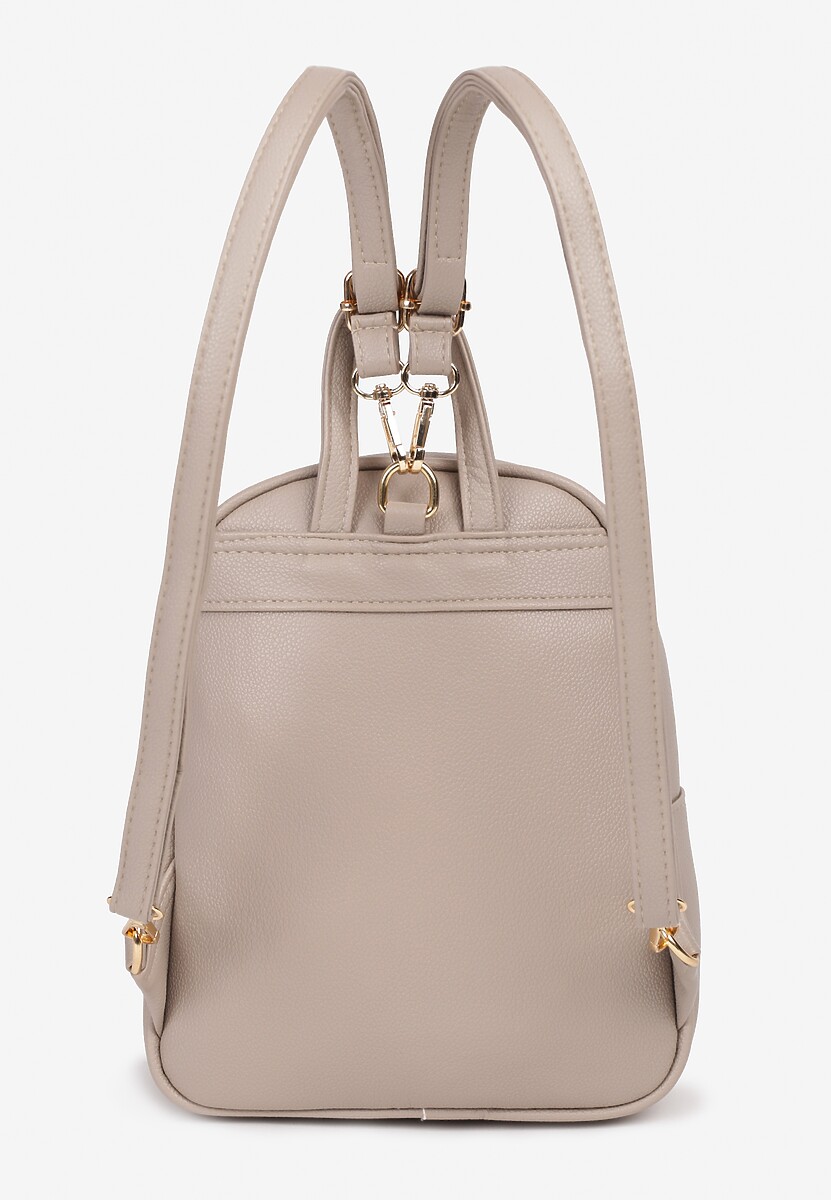 Ciemnobeżowy Plecak na Ramiączkach z Regulacją Wykończony Suwakami Nelsey