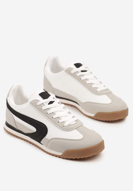 Biało-Szare Basicowe Sneakersy Ellimira