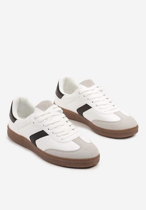 Białe Sneakersy z Perforacją w Stylu Tenisówek Olirielis