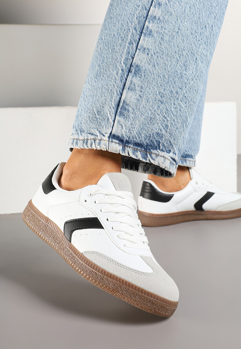 Białe Sneakersy z Perforacją w Stylu Tenisówek Olirielis