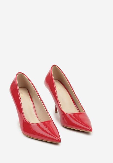 Czerwone Lakierowane Szpilki Vices ze Szpiczastym Noskiem Etavia