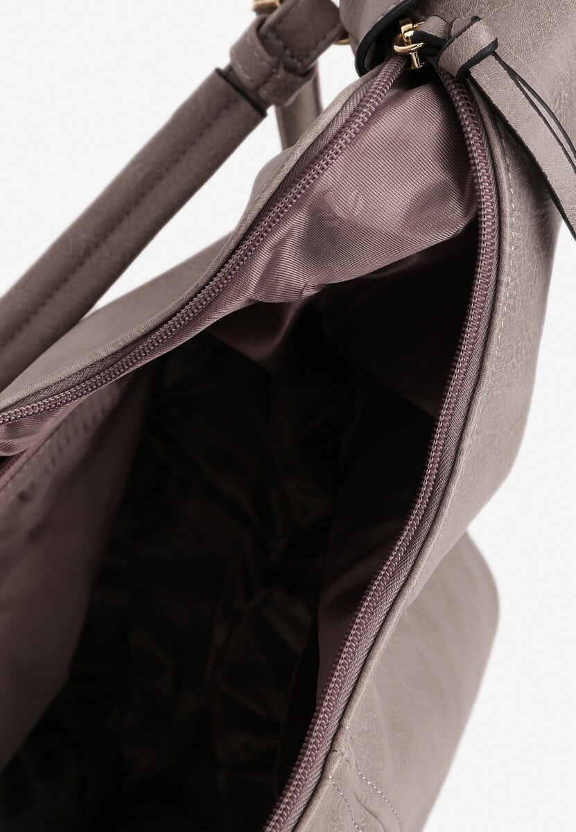 Szara Torebka Hobo na Ramię z Frędzlami Evadoria