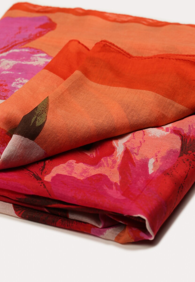 Różowy Bawełniany Szalik w Print Jellala