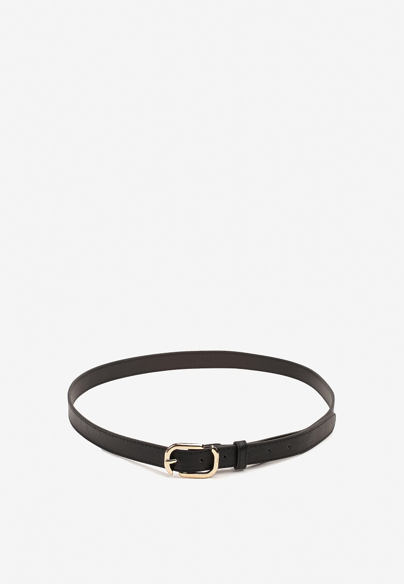 Czarny Pasek Ozdobiony Metalową Klamrą Pulinia