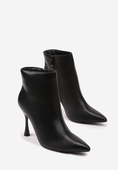 Czarne Klasyczne Botki na Szpilce Vices Tikolisse