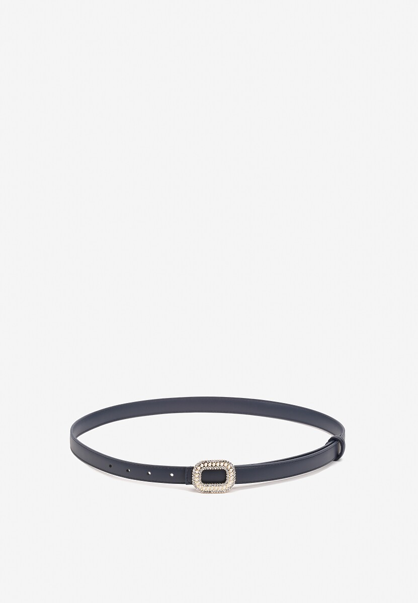 Beżowy Pasek Ozdobiony Metaliczną Klamrą Qitanea