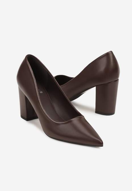 Brązowe Klasyczne Czółenka na Słupku Iveltte