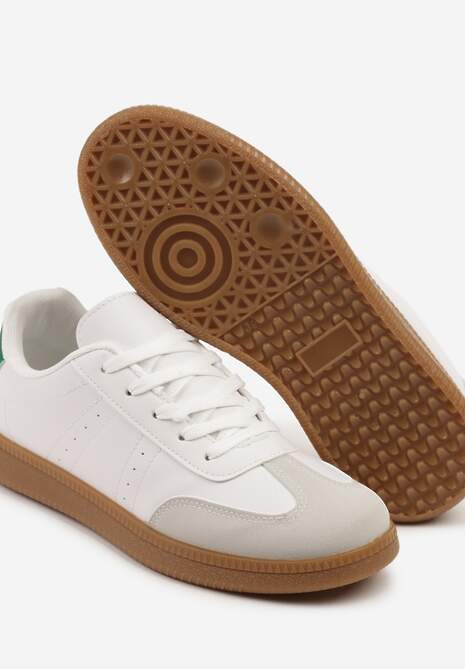 Białe Sneakersy Tenisówki Ozdobione Perforacją Reissara