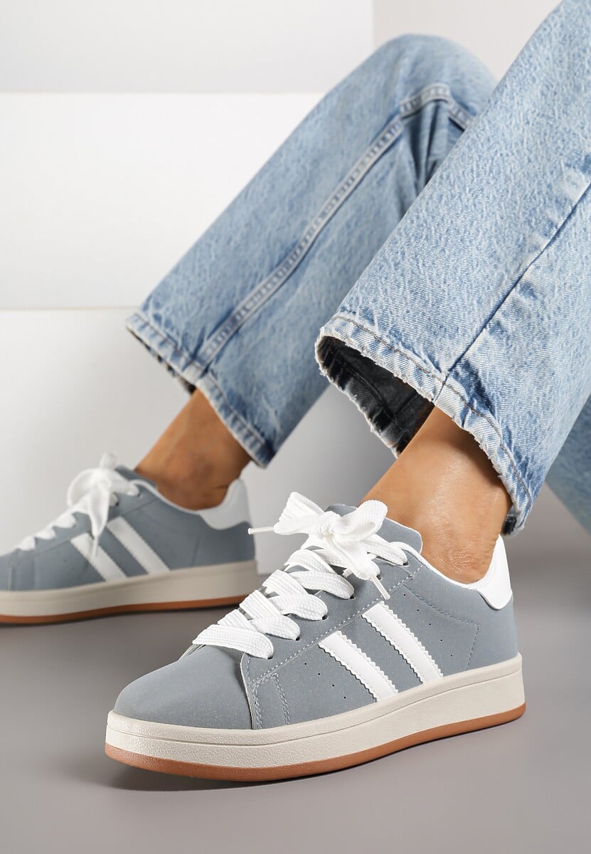 Różowo-Białe Sneakersy z Geometrycznym Wzorem Rillomia