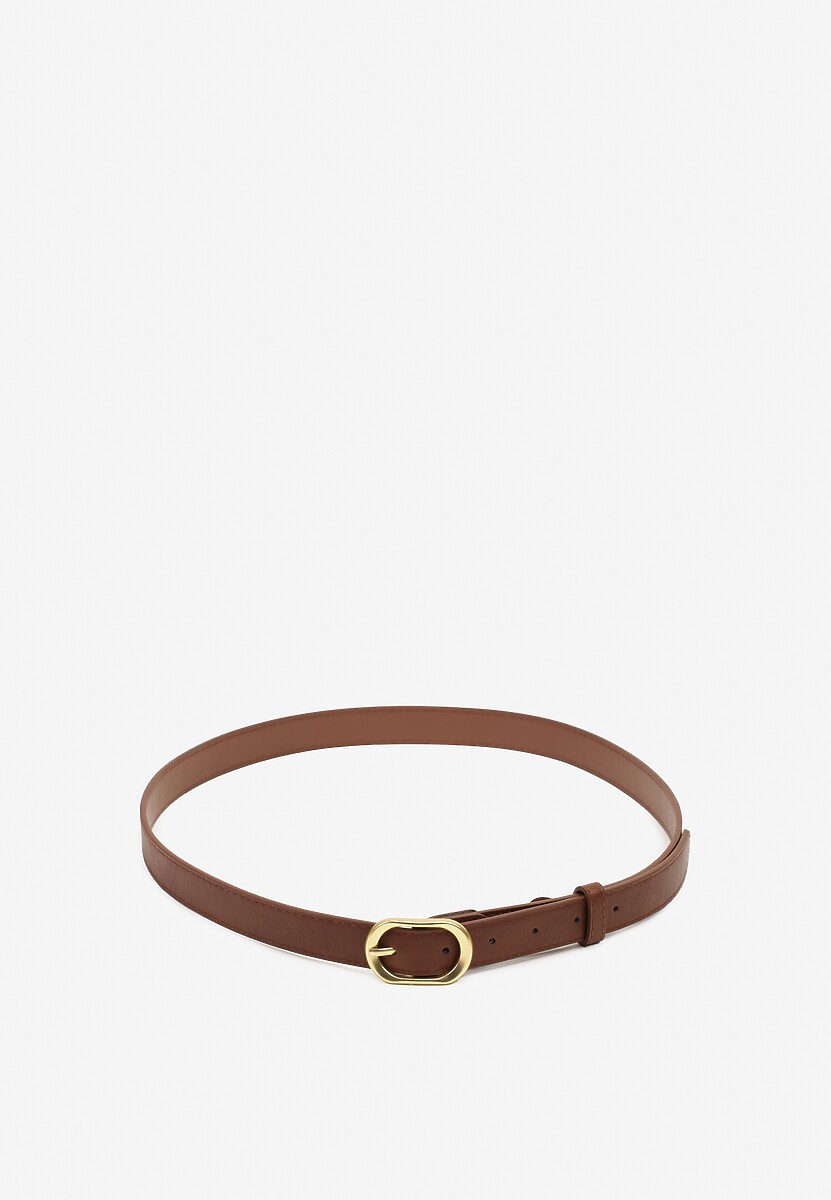Brązowy Pasek Ozdobiony Zaokrągloną Klamrą Vozera