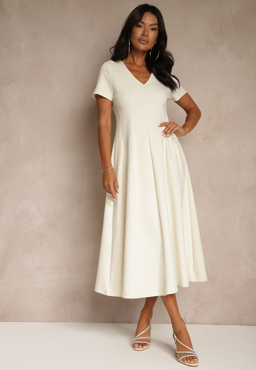 Jasnozielona Casualowa Sukienka z Bawełną Zeredira