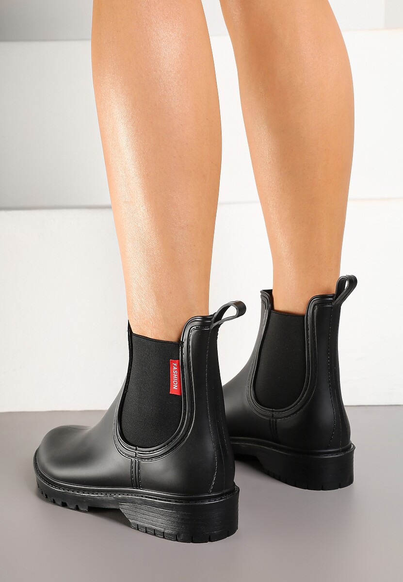 Czarne Kalosze z Elastyczną Wstawką Erlexia