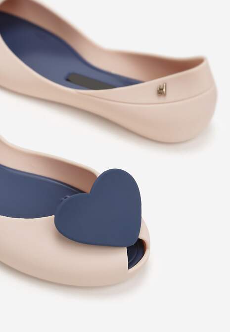 Beżowo-Granatowe Balerinki Alcaeus