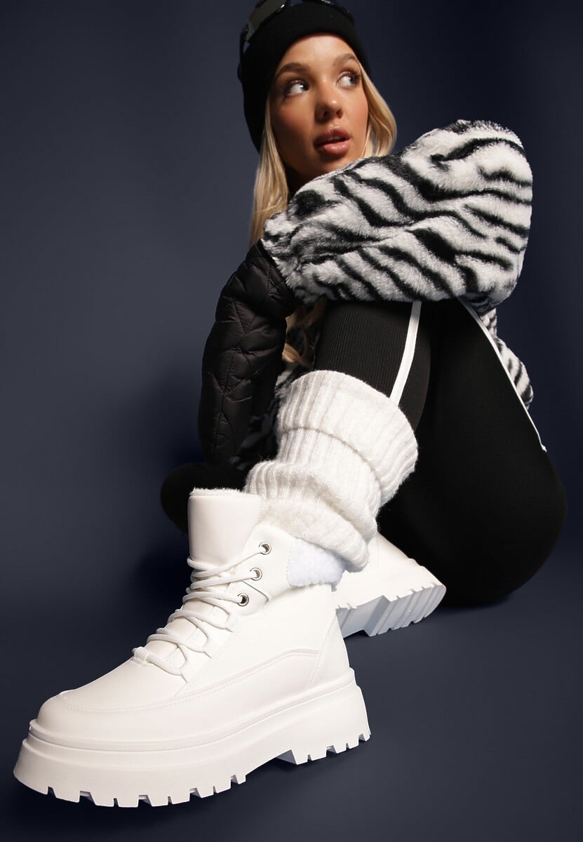 Ciemnobeżowe Traperki  Sznurowane Trapery Janne