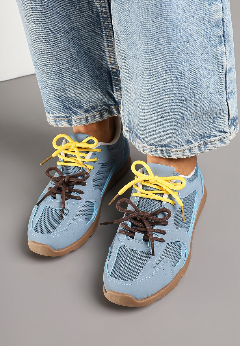 Niebieskie Sneakersy z Podwójnymi Sznurówkami Terfitra