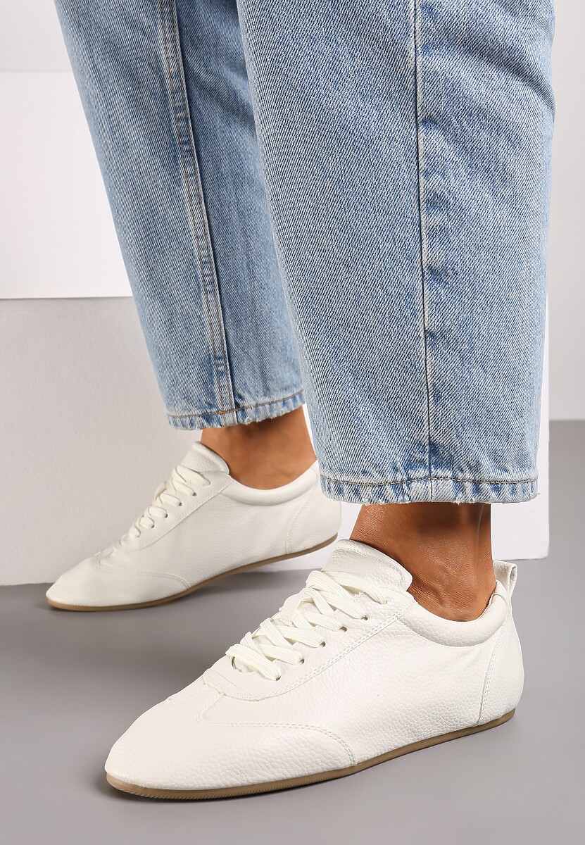 Beżowe Tenisówki bez Zdobień z Ekoskóry Verillis