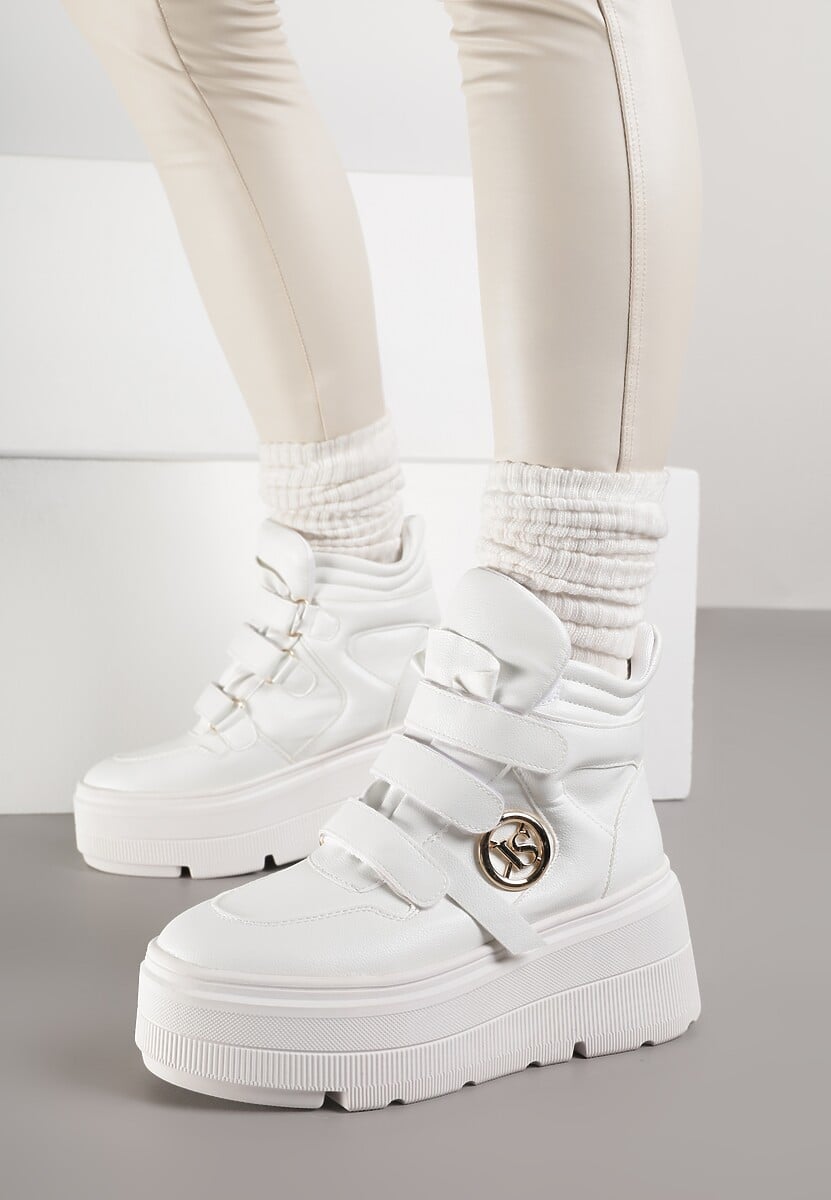 Białe Botki Sneakersy Vices na Platformie w Stylu Y2K Gelira