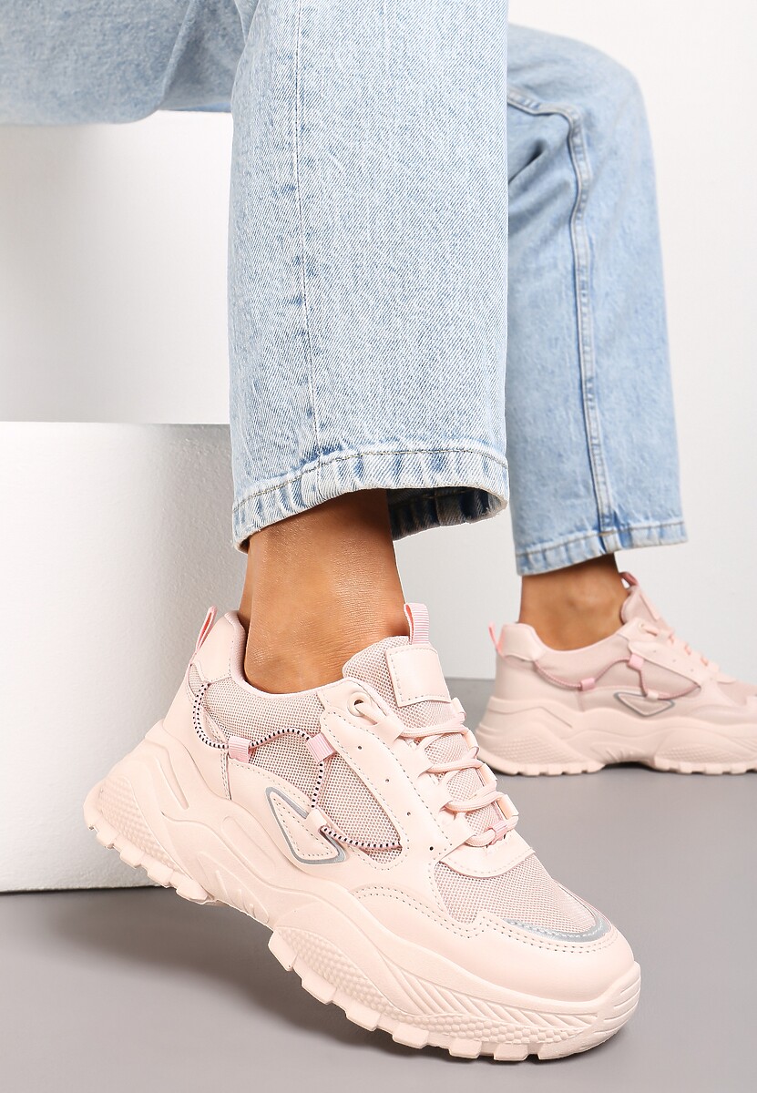 Czarno-Szare Sneakersy na Tłoczonej Podeszwie Zdobione Sznurkiem Wokół Pellesti