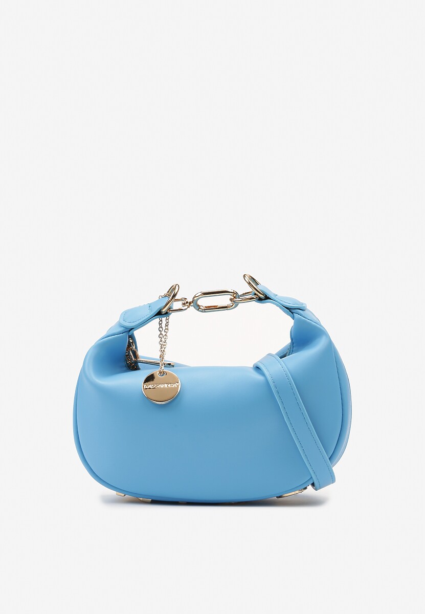 Niebieska Mała Torebka z Napisem i Odpinanym Regulowanym Paskiem  Xyliase