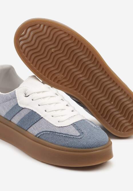 Niebieskie Sneakersy Tenisówki na Kauczukowej Podeszwie Ardisora