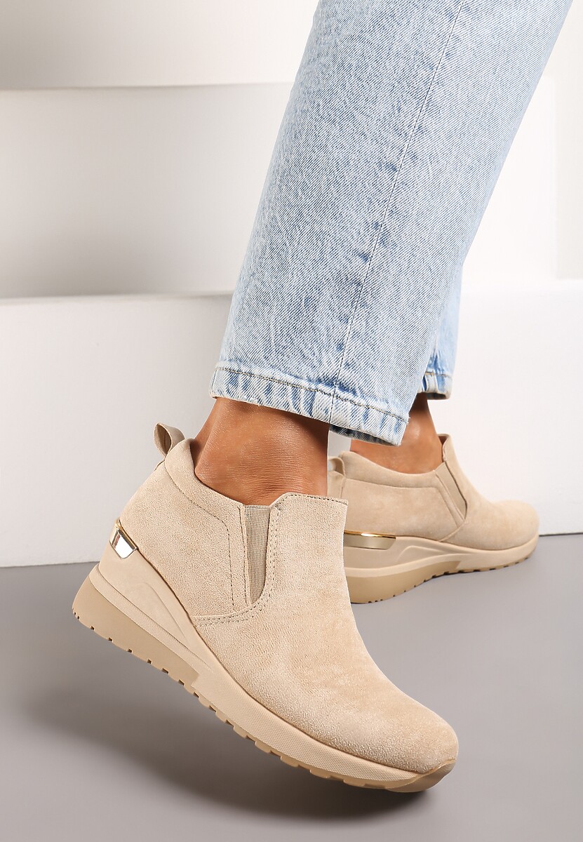 Beżowe Sneakersy Munna