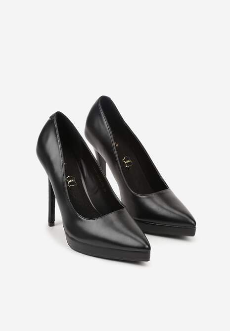 Czarne Szpilki Vices ze Skórzaną Wkładką w Klasycznym Stylu Amorisse