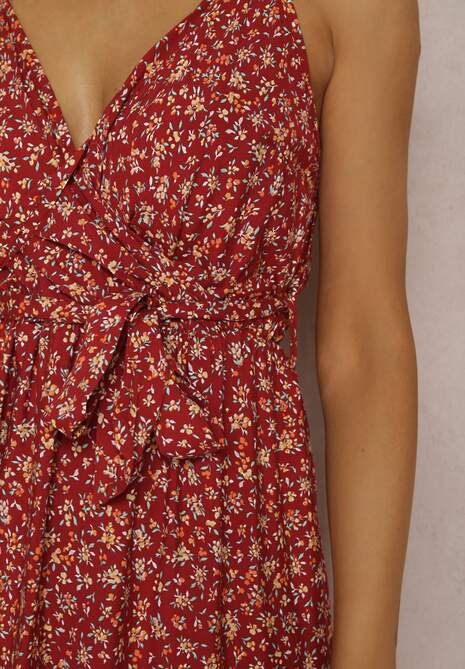 Bordowa Sukienka z Wiskozy Phoebamna