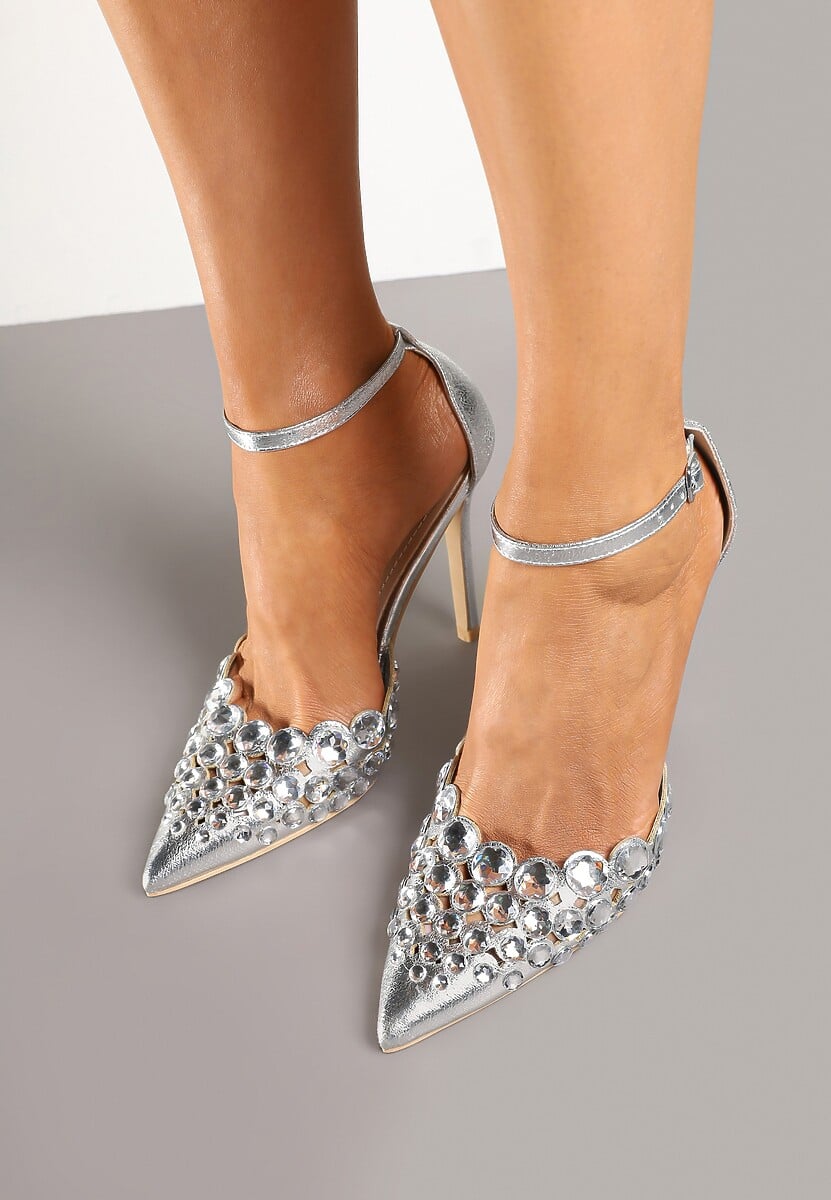 Srebrne Eleganckie Szpilki z Ozdobnymi Cyrkoniami Doriwa